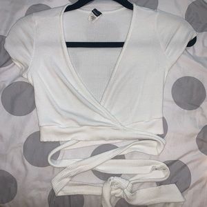 Windsor White Front Cross Top